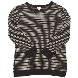 J Crew Womens S  Sweater 3/4 Sleeve Cotton Pullover Sweatshirt Dot Dash